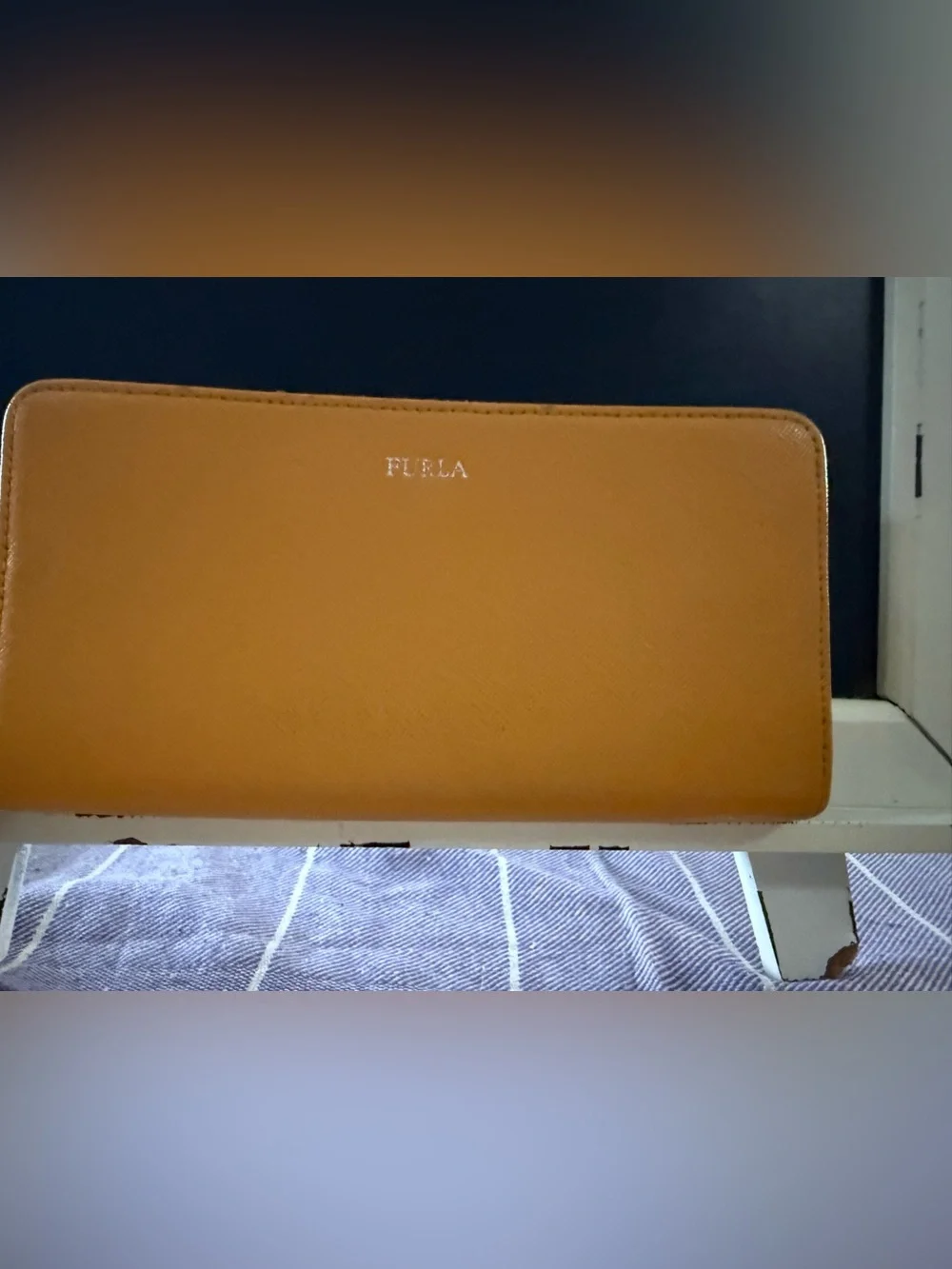 Furla Mustard Yellow Leather long Zip Wallet